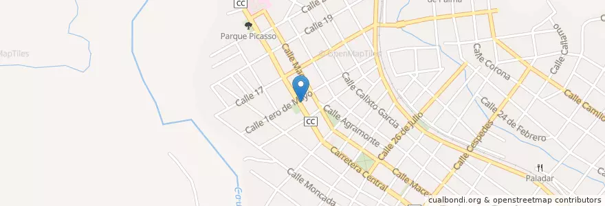 Mapa de ubicacion de Sala de Video en كوبا, Santiago De Cuba, Palma Soriano, Ciudad De Palma Soriano.