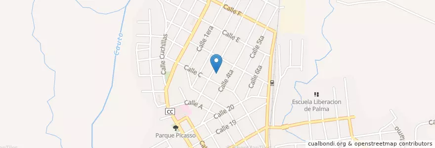 Mapa de ubicacion de Escuela El Claretiano en Küba, Santiago De Cuba, Palma Soriano, Ciudad De Palma Soriano.
