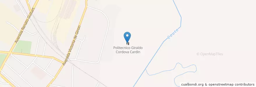 Mapa de ubicacion de Politecnico Giraldo Cordova Cardin en 쿠바, Santiago De Cuba, Palma Soriano, Ciudad De Palma Soriano.