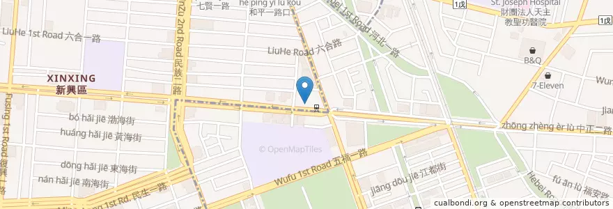 Mapa de ubicacion de Starbucks 中正門市 en Taïwan, Kaohsiung, District De Lingya.