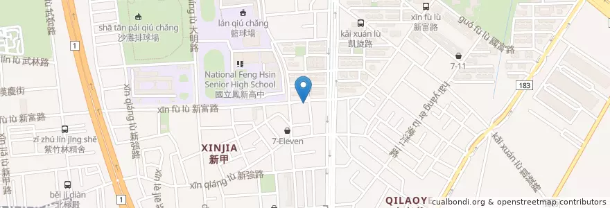 Mapa de ubicacion de 老牌周燒肉飯 en Тайвань, Гаосюн, 鳳山區.