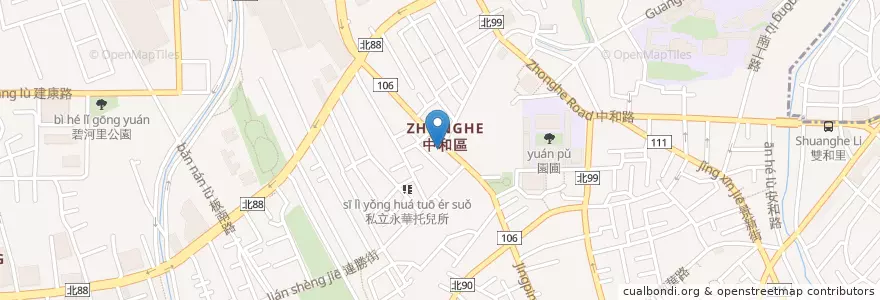 Mapa de ubicacion de 香港洪記燒臘快餐便當 en Taiwan, 新北市, 中和區.