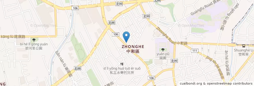 Mapa de ubicacion de 臺灣中小企業銀行 en Taiwan, New Taipei, Zhonghe District.