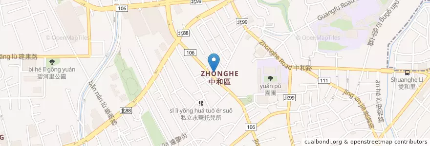 Mapa de ubicacion de 台新國際商業銀行 en 타이완, 신베이 시, 중허 구.