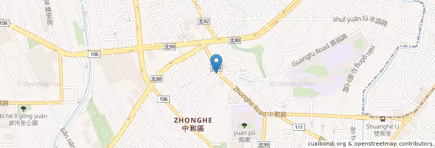 Mapa de ubicacion de 澄品中醫 en Taiwan, 新北市, 中和區.