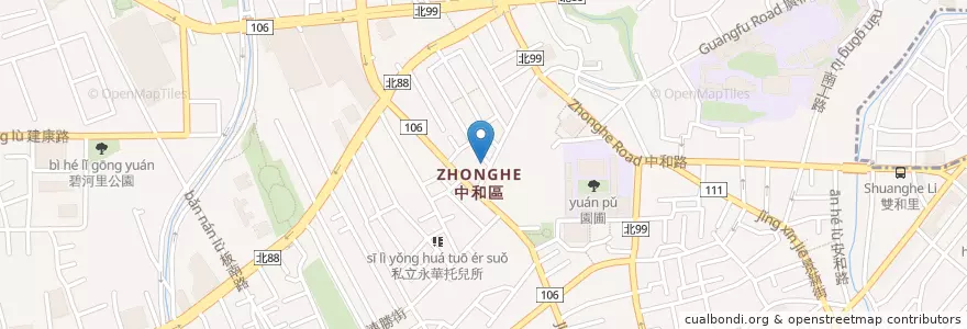 Mapa de ubicacion de 得泰診所 en 臺灣, 新北市, 中和區.