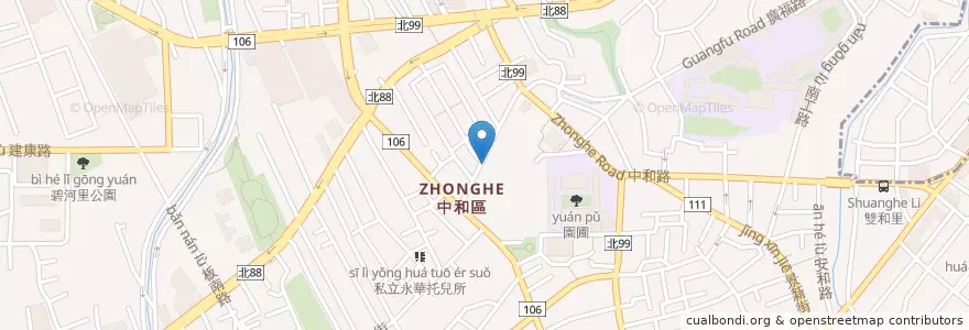 Mapa de ubicacion de 八方雲集 en 臺灣, 新北市, 中和區.