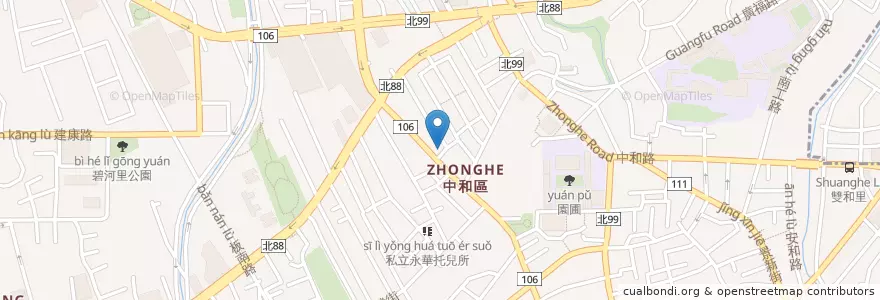 Mapa de ubicacion de 蒸霸天下 en Taiwan, Nuova Taipei, Džonghė.
