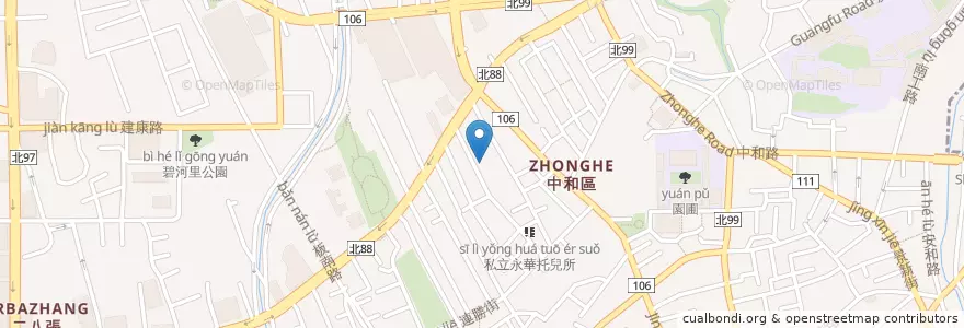 Mapa de ubicacion de 中和咖啡樹咖啡館 en Taiwan, New Taipei, Zhonghe District.