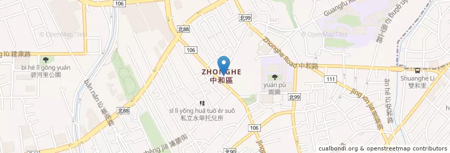 Mapa de ubicacion de 田邊藥局 en Тайвань, Новый Тайбэй, 中和區.