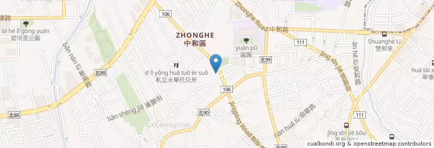 Mapa de ubicacion de 滷肉腳 en 타이완, 신베이 시, 중허 구.