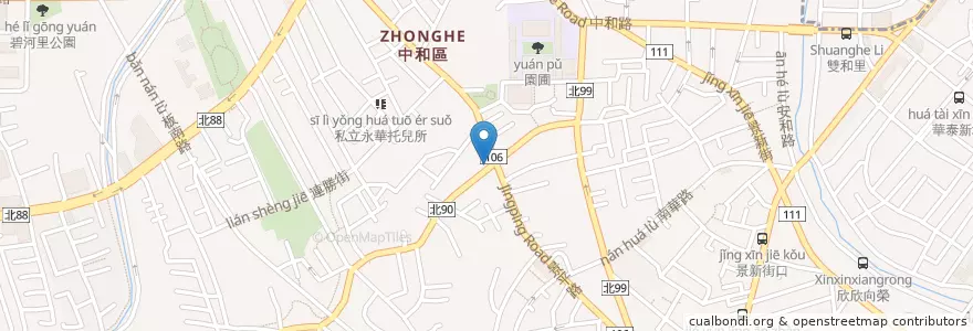 Mapa de ubicacion de 大窯大擺義大利手工窯烤披薩 en Taiwan, Neu-Taipeh, Zhonghe.