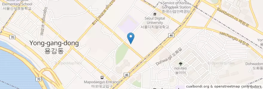 Mapa de ubicacion de Guma Guma en 大韓民国, ソウル, 麻浦区, 용강동.