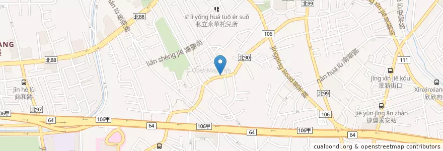 Mapa de ubicacion de 顧藥局 en تایوان, 新北市, 中和區.