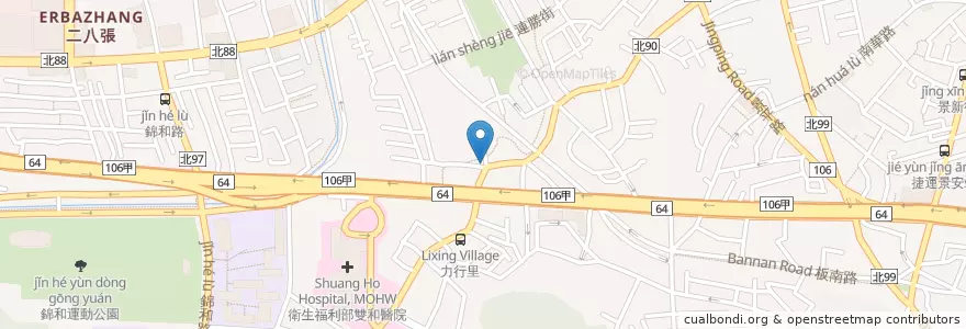 Mapa de ubicacion de 義麵寶寶義大利麵館 en تايوان, تايبيه الجديدة, 中和區.