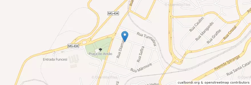Mapa de ubicacion de Restaurante Da Lili en ブラジル, 南東部地域, ミナス ジェライス, Microrregião Itabira, Região Geográfica Intermediária De Belo Horizonte, Itabira.