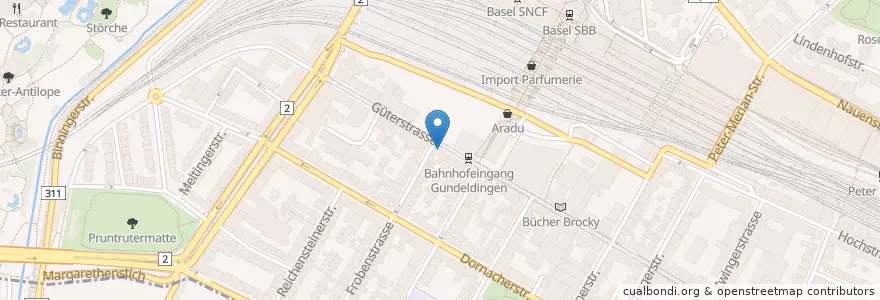 Mapa de ubicacion de Finkmüller en Svizzera, Basilea Città, Basel.