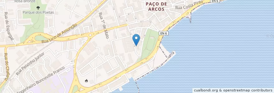 Mapa de ubicacion de Aquarela do Brasil en Portugal, Metropolregion Lissabon, Lissabon, Großraum Lissabon, Oeiras, Oeiras E São Julião Da Barra, Paço De Arcos E Caxias.