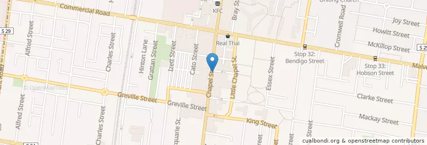 Mapa de ubicacion de Subway en オーストラリア, ビクトリア, City Of Stonnington.