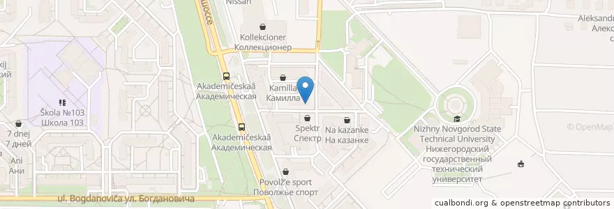 Mapa de ubicacion de Доктор Дент en Russie, District Fédéral De La Volga, Oblast De Nijni Novgorod, Городской Округ Нижний Новгород.