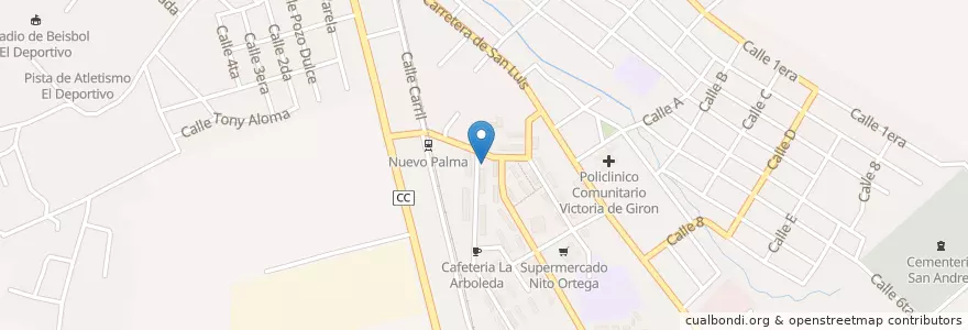 Mapa de ubicacion de Consultorio Medico Nito 4 en کوبا, Santiago De Cuba, Palma Soriano, Ciudad De Palma Soriano.