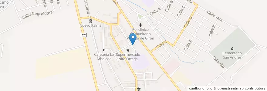 Mapa de ubicacion de Consultorio Medico Nito 1 en Kuba, Santiago De Cuba, Palma Soriano, Ciudad De Palma Soriano.