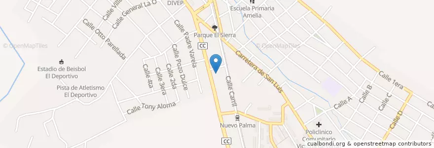Mapa de ubicacion de Casa de Recreo del MININT en 쿠바, Santiago De Cuba, Palma Soriano, Ciudad De Palma Soriano.
