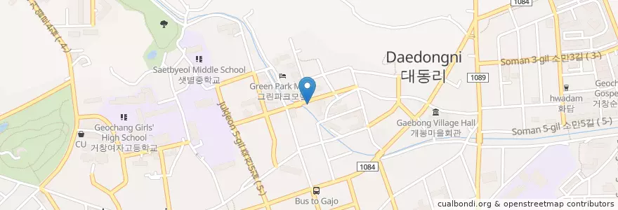 Mapa de ubicacion de 화목 아파트 en 대한민국, 경상남도, 거창군.