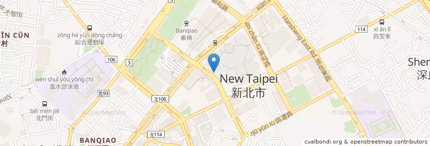 Mapa de ubicacion de 新北市政府(新府路) en Taiwan, 新北市, 板橋區.