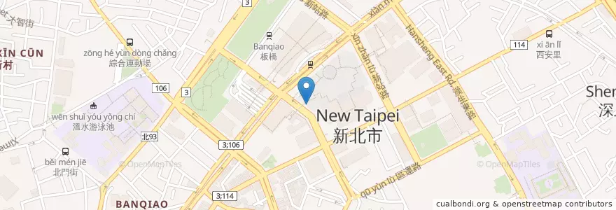 Mapa de ubicacion de BES電池交換站府前站 en Taiwan, Neu-Taipeh, Banqiao.
