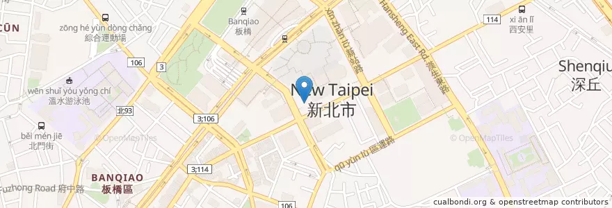 Mapa de ubicacion de 新北市政府行政大樓音樂噴泉 en 臺灣, 新北市, 板橋區.