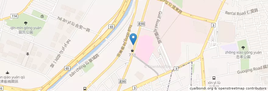 Mapa de ubicacion de 普通信筒 en تایوان, 新北市, 板橋區.
