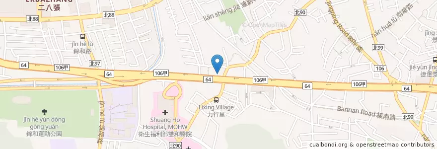 Mapa de ubicacion de 食蔬房 en تايوان, تايبيه الجديدة, 中和區.