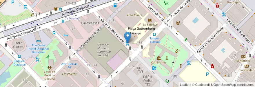 Mapa de ubicacion de 342 - Roc Boronat 134 en Espagne, Catalogne, Barcelone, Barcelonais, Barcelone.
