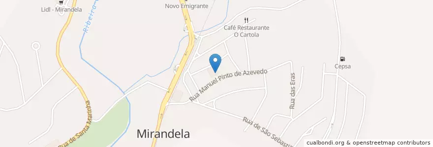 Mapa de ubicacion de GNR en 葡萄牙, 北部大區, Bragança, Terras De Trás-Os-Montes, Mirandela, Mirandela.