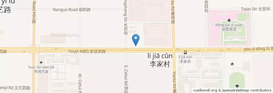Mapa de ubicacion de 李家村 en China, Shaanxi, Xi'an, Beilin District.