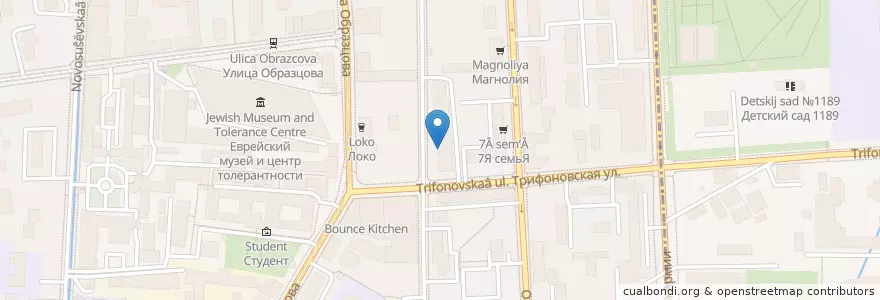 Mapa de ubicacion de Медицинский центр "На Трифоновской" en Rusland, Centraal Federaal District, Moskou, Район Марьина Роща.