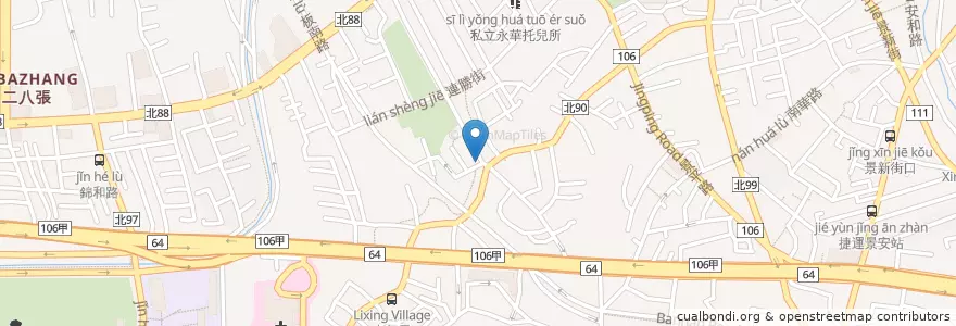 Mapa de ubicacion de 力行福德宮 en تایوان, 新北市, 中和區.