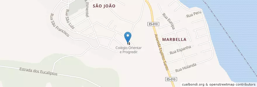 Mapa de ubicacion de Colégio Orientar e Progredir en Brezilya, Güneydoğu Bölgesi, Espírito Santo, Região Geográfica Intermediária De Vitória, Região Metropolitana Da Grande Vitória, Microrregião Vitória, Serra.