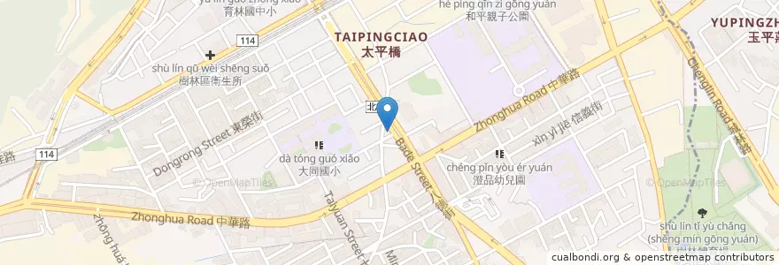 Mapa de ubicacion de 深坑臭豆腐‧蚵仔煎‧鮮蚵大腸麵線‧肉圓 樹林八德店 en 타이완, 신베이 시, 수린 구.