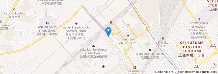 Mapa de ubicacion de 海心丸 en اليابان, أوساكا, 吹田市.