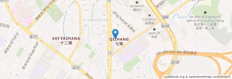 Mapa de ubicacion de 浸信會大村教會 en Тайвань, Новый Тайбэй, 新店區.