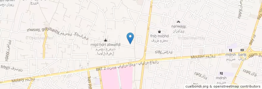 Mapa de ubicacion de مسجد حضرتی en ایران, استان تهران, شهرستان تهران, تهران, بخش مرکزی شهرستان تهران.