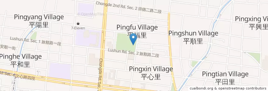 Mapa de ubicacion de 民俗公園地下停車場 en Taiwan, Taichung, 北屯區.