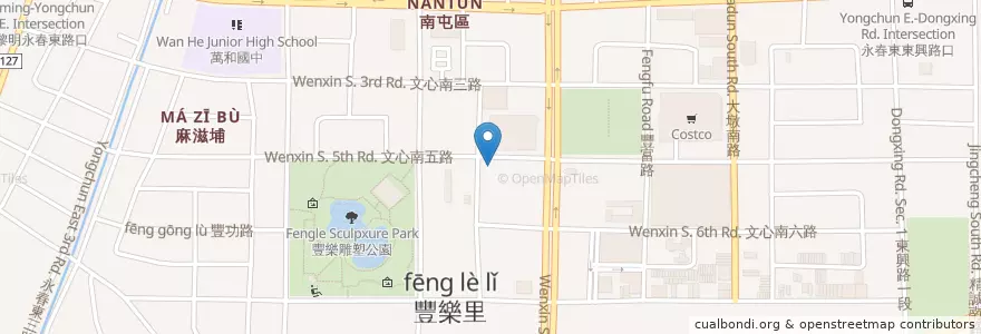 Mapa de ubicacion de 弘爺漢堡 en Tayvan, Taichung, 南屯區.