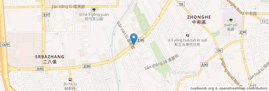 Mapa de ubicacion de 麵線王 en 臺灣, 新北市, 中和區.