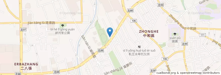 Mapa de ubicacion de 中和牛家莊 en 타이완, 신베이 시, 중허 구.