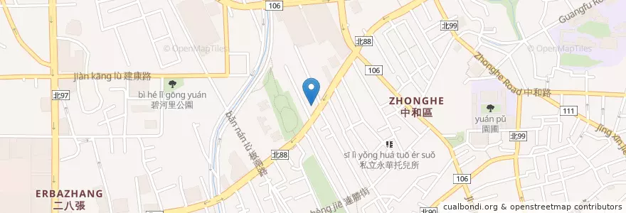 Mapa de ubicacion de 連城路加氣站 en 台湾, 新北市, 中和区.