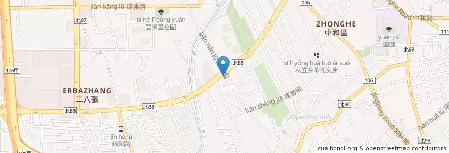 Mapa de ubicacion de 雅香自助快餐 en Taiwan, 新北市, 中和區.