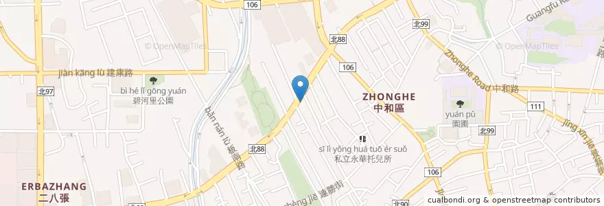 Mapa de ubicacion de 冠品藥師藥局 en Taiwan, 新北市, 中和區.
